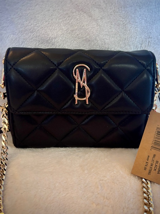 Steve Madden Handbags - Steve Madden BCarina Quilted Crossbody Wallet on Chain NWT Black Gold